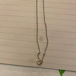 Morganite and White Sapphire Sterling Silver Necklace